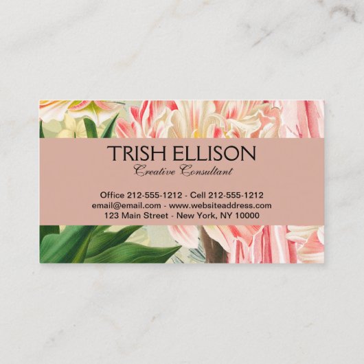 ピンクフローラビクトリアンウーマンリージェンシー 名刺 (裏面)