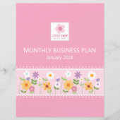 ピンクフローラビジネスバインダー月次デバイダーページ (正面)