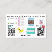 ピンクフローラビジネスQRコードロゴ写真3.5 x 2.0 名刺 (裏面)