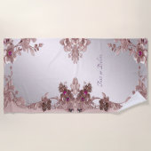 ピンクフローラビーチタオル ビーチタオル (正面)