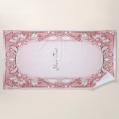 ピンクフローラビーチタオル ビーチタオル (正面)