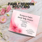 ピンクフローラファミリー懇親会招待状 ポストカード