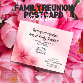 ピンクフローラファミリー懇親会招待状 ポストカード