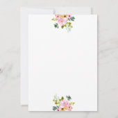 ピンクフローラファーストコミューンスペインの 招待状 (裏面)