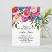 ピンクフローラファーストホーリーコミュニオン招待状 招待状 (スタンド正面)