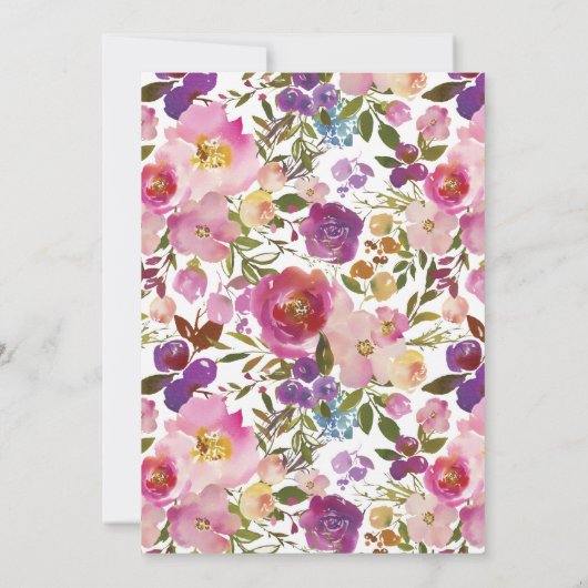 ピンクフローラファーストホーリーコミュニオン招待状 招待状 (裏面)