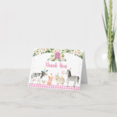 ピンクフローラファーム動物ありがとう サンキューカード (正面)