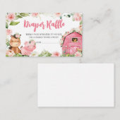 ピンクフローラファーム納屋周囲の庭おむつラッフル エンクロージャーカード (正面/裏面)