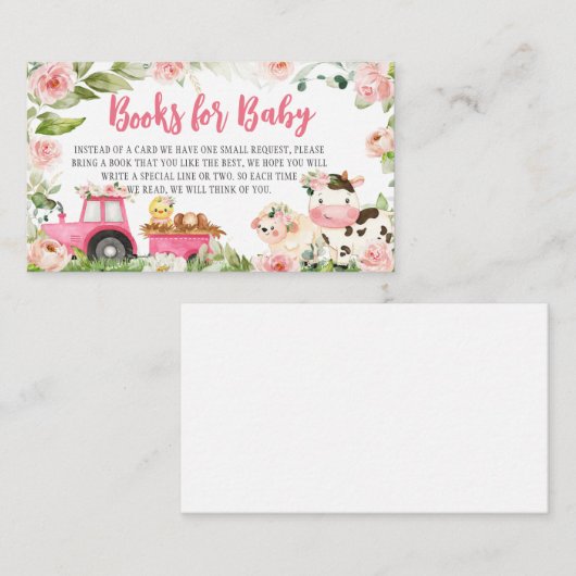 ピンクフローラファーム納屋周囲の庭ブックスベビー エンクロージャーカード (正面/裏面)