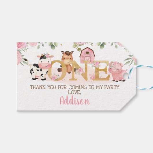 ピンクフローラファーム1日 ギフトタグ (正面(横))