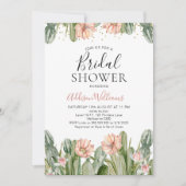 ピンクフローラフィエスタカクタスサクレントブライダルシャワー 招待状 (正面)
