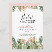 ピンクフローラフィエスタカクタスサクレントブライダルシャワー 招待状 (正面/裏面)