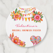 ピンクフローラフィエスタブライダルシャワーサンキュー フェイバータグ (正面)