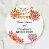 ピンクフローラフィエスタメキシ結婚コニーズサンキュー フェイバータグ (正面)