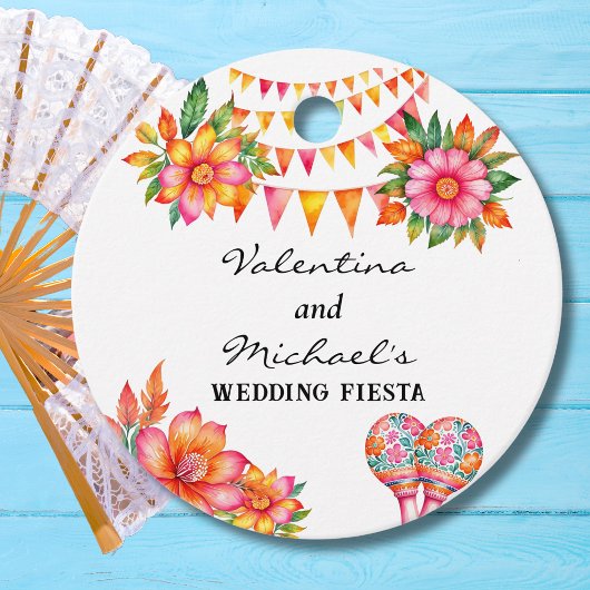 ピンクフローラフィエスタメキシ結婚コニーズサンキュー フェイバータグ