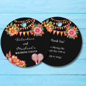 ピンクフローラフィエスタメキシ結婚コニーズサンキュー フェイバータグ