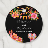 ピンクフローラフィエスタメキシ結婚コニーズサンキュー フェイバータグ (正面)