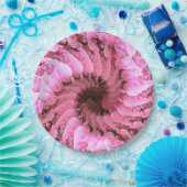 ピンクフローラフィボナッシトワイル紙プレート ペーパープレート (パーティー)