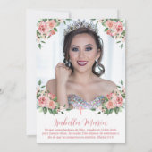 ピンクフローラフォトキンセニェラ招待状 スペインの 招待状 (裏面)