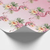 ピンクフローラフラミンゴ ラッピングペーパー (角)