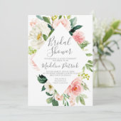 ピンクフローラフレームブライダルシャワー 招待状 (スタンド正面)