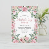 ピンクフローラフレームマザーズデイブランチ 招待状 (スタンド正面)