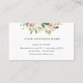 ピンクフローラフレームメイクアップアーティストヘアスタイル 名刺 (裏面)