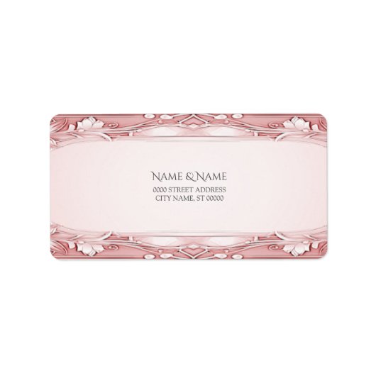 ピンクフローラフレーム住所 シール (正面)