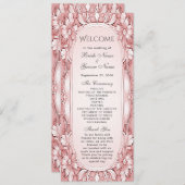 ピンクフローラフレーム結婚式 プログラム (正面/裏面)
