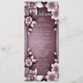 ピンクフローラフレーム結婚式 プログラム (正面)