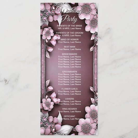 ピンクフローラフレーム結婚式 プログラム (裏面)