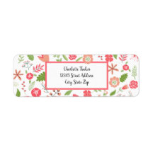ピンクフローラブケッツ – 差出人住所ラベル