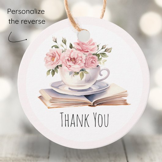 ピンクフローラブックテーマ誕生日 フェイバータグ