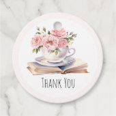 ピンクフローラブックテーマ誕生日 フェイバータグ (正面)