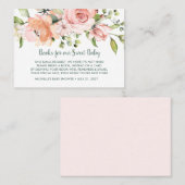 ピンクフローラブックリクエストベビーシャワー 紹介カード (正面/裏面)