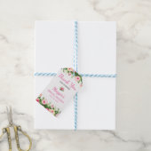 ピンクフローラブライダルシャワーありがとう ギフトタグ (より糸付き)