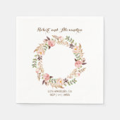 ピンクフローラブライダルシャワーウェディングレセプションナプキ スタンダードカクテルナプキン (正面)