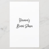 ピンクフローラブライダルシャワーゲームBINGO (裏面)