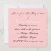 ピンクフローラブライダルシャワーティーパーティの招待状 招待状 (裏面)