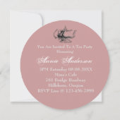 ピンクフローラブライダルシャワーティーパーティの招待状 招待状 (裏面)