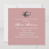 ピンクフローラブライダルシャワーティーパーティの招待状 招待状 (裏面)