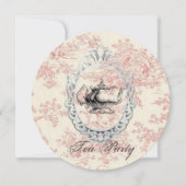 ピンクフローラブライダルシャワーティーパーティの招待状 招待状 (正面)