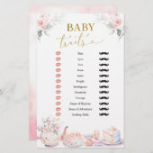 ピンクフローラブライダルシャワーティーパーティーベビー特性 (正面/裏面)