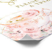 ピンクフローラブライダルシャワーティーパーティー愛は甘い ポスター (角)