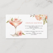 ピンクフローラブライダルシャワーディスプレイシャワー エンクロージャーカード (正面)