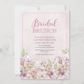 ピンクフローラブライダルシャワーブランチ招待 招待状 (正面)
