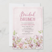ピンクフローラブライダルシャワーブランチ招待 招待状 (正面)