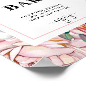 ピンクフローラブライダルシャワーミモサバー徴候 ポスター (角)