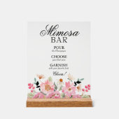 ピンクフローラブライダルシャワーミモザバー アクリルサイン (正面)