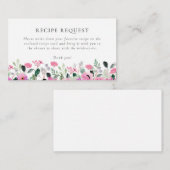 ピンクフローラブライダルシャワーレシピ要求 エンクロージャーカード (正面/裏面)